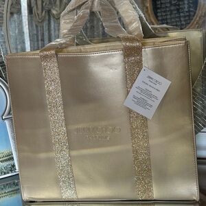 Jimmy Choo beauty Gold Tote Bag